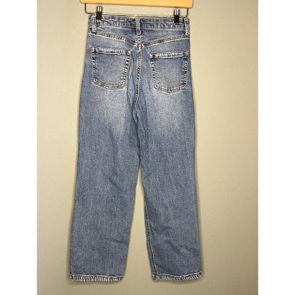 Wild Fable Women's 0 High Rise Straight Medium Wash Distressed Ripped Denim Jean - Picture 2 of 11